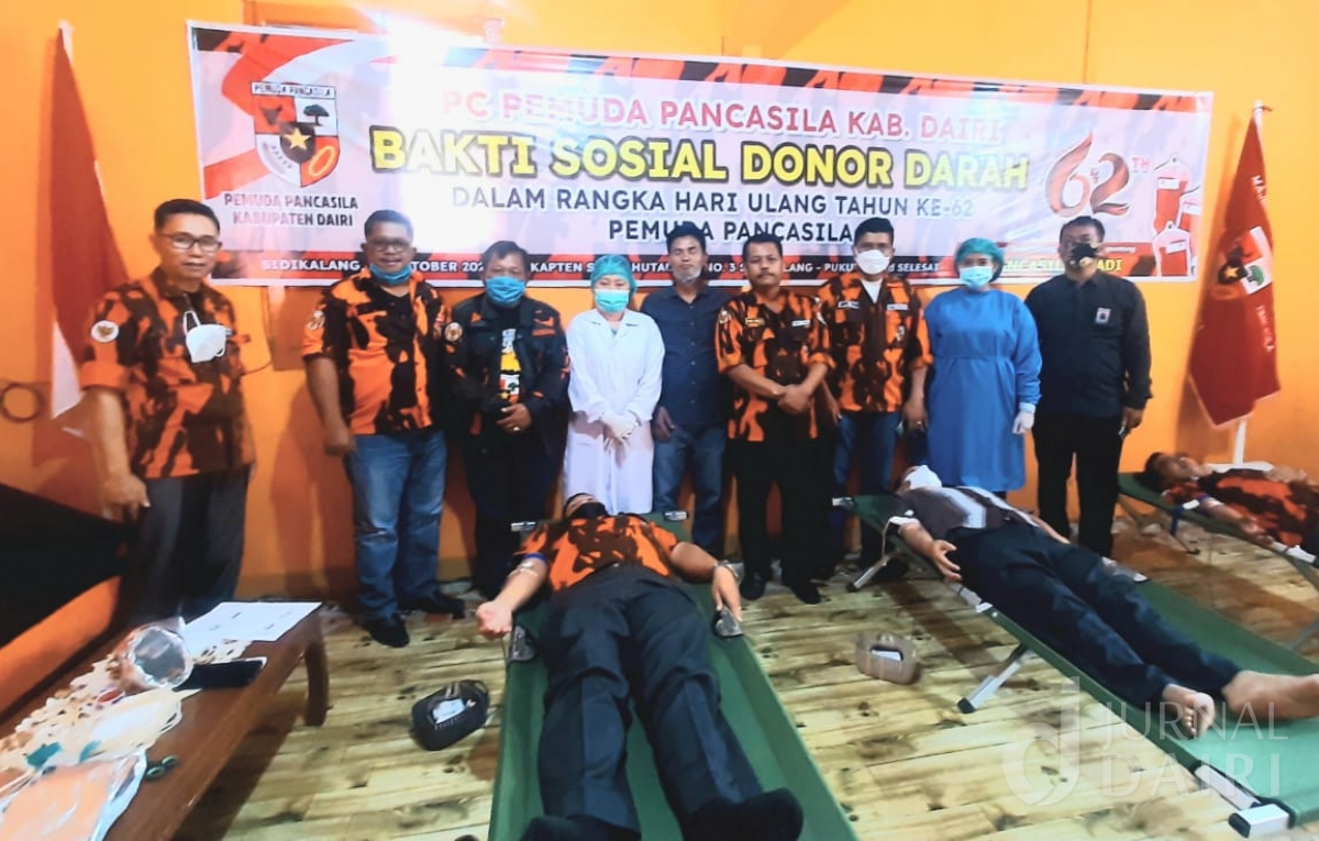 Peringati HUT ke-62, Pemuda Pancasila Dairi Donor Darah